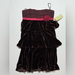 Vintage Laundry by Shellie Segal Burgundy Velvet Strapless Dress Size XL NWT